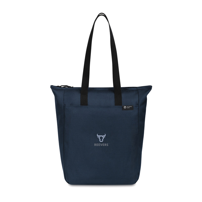 Load image into Gallery viewer, Renew AWARE™ rPET Zippered Tote bag by XD Collection, showcasing eco-friendly recycled polyester material and zipper closure.