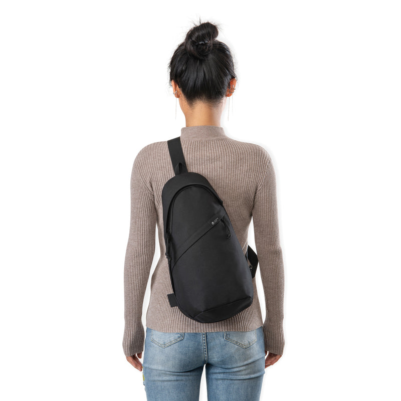 Load image into Gallery viewer, Renew AWARE™ rPET Sling Bag by XD Collection featuring eco-friendly recycled material, compact design, and adjustable strap.