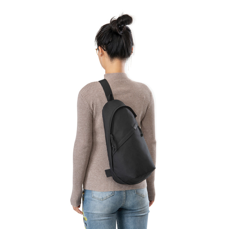 Load image into Gallery viewer, Renew AWARE™ rPET Sling Bag by XD Collection, lightweight bag with adjustable strap, made from recycled PET material, for travel and everyday use.
