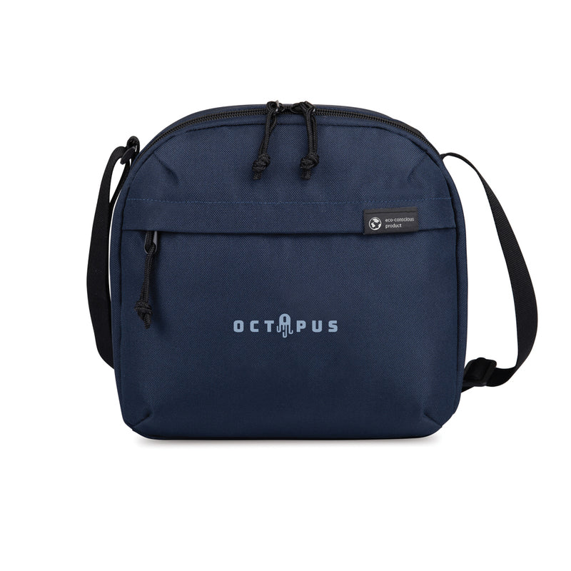 Load image into Gallery viewer, Outdoor Renew AWARE™ rPET lunch cooler by XD Collection with insulated compartment and adjustable shoulder strap.
