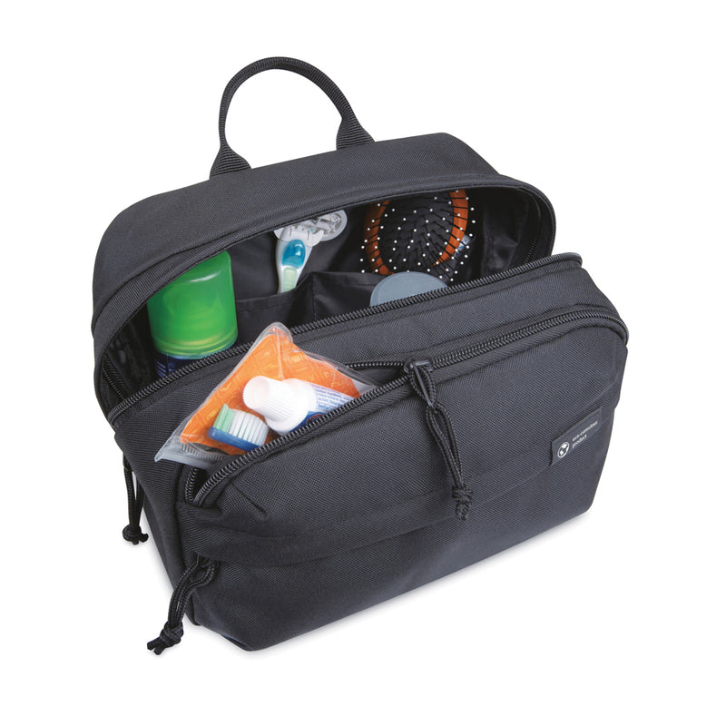 Load image into Gallery viewer, Renew AWARE™ rPET toiletry bag by XD Collection, durable travel bag with zipper and multiple compartments for toiletries.