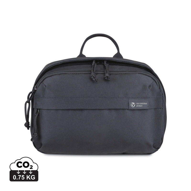 Load image into Gallery viewer, Renew AWARE™ rPET toiletry bag from XD Collection featuring eco-friendly design and compact travel storage.