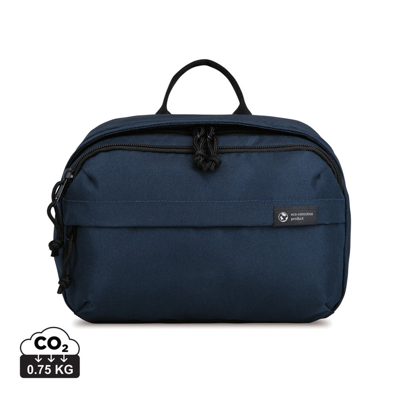 Load image into Gallery viewer, Renew AWARE™ rPET toiletry bag from XD Collection, lightweight travel bag with zipper closure and eco-friendly recycled materials.