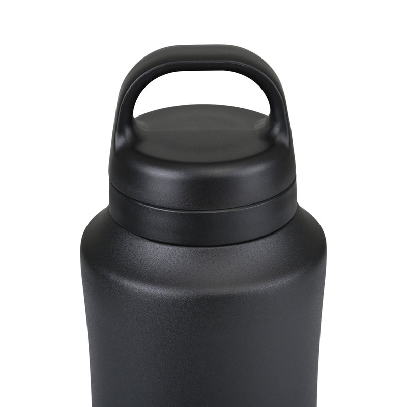 Load image into Gallery viewer, Aviana Rowan RCS recycled water bottle, 740ml, clear drinkware with a black screw cap, made from eco-friendly materials.