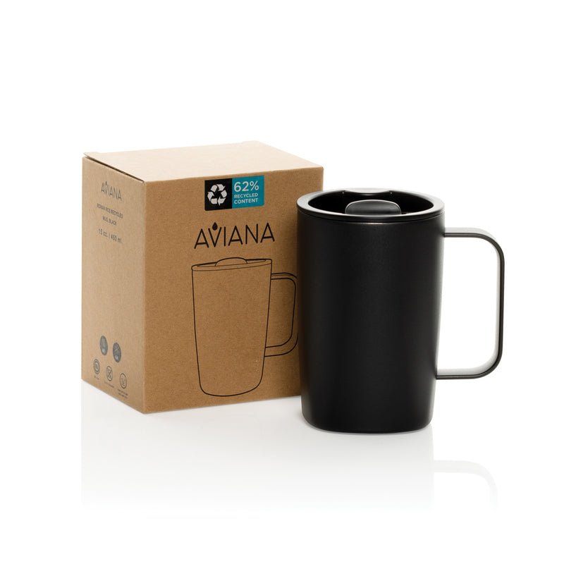 Load image into Gallery viewer, Aviana Rowan RCS recycled 450ml mug, eco-friendly drinkware with a modern design, showing the ceramic mug with a handle.