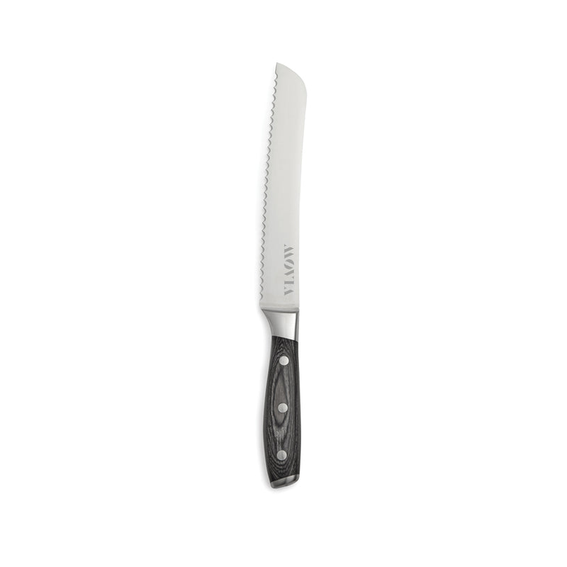 Load image into Gallery viewer, Vinga Kaiser bread knife with a serrated blade and wooden handle, ideal for slicing bread smoothly and evenly.