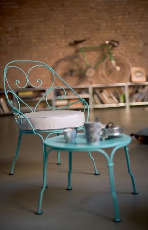 Load image into Gallery viewer, Fermob 1900 Low Table with 45 cm diameter, metal construction, suitable for cafes, restaurants, and hotel hospitality settings.