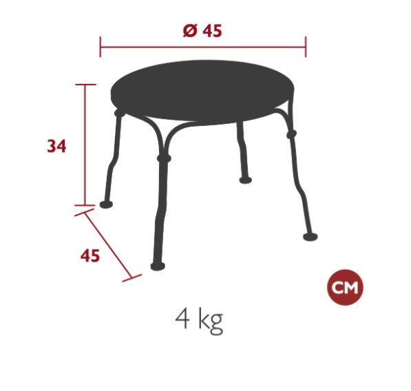 Load image into Gallery viewer, Fermob 1900 Low Table with 45 cm diameter, metal design, suitable for cafe, restaurant, or hotel hospitality settings.