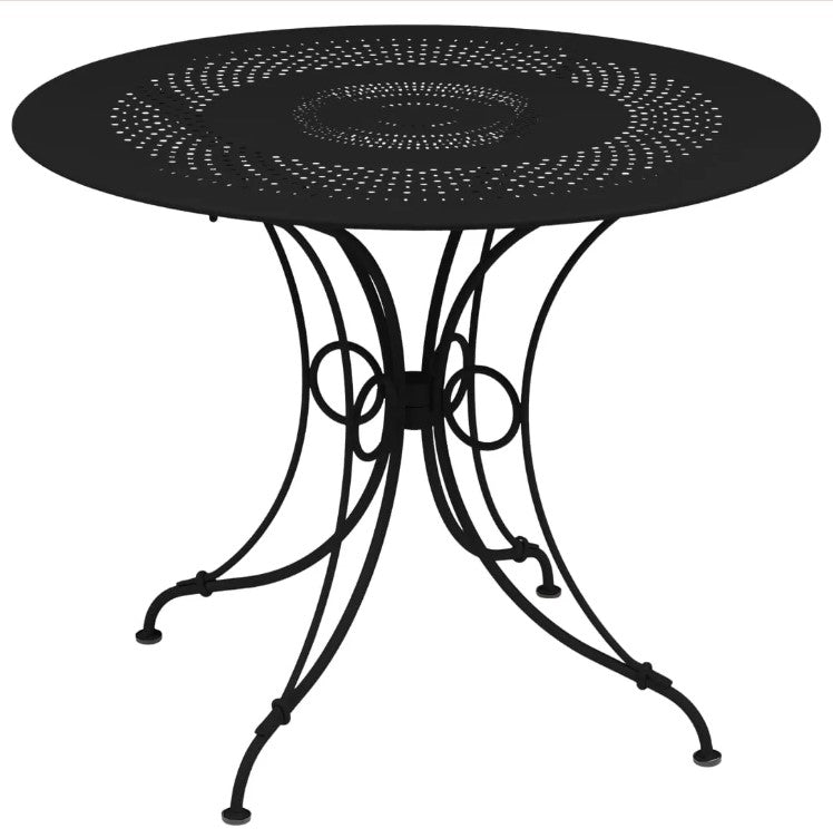 Load image into Gallery viewer, Fermob 1900 outdoor table with a 96cm diameter, featuring a sleek metal design and vibrant color for outdoor dining or patio use.