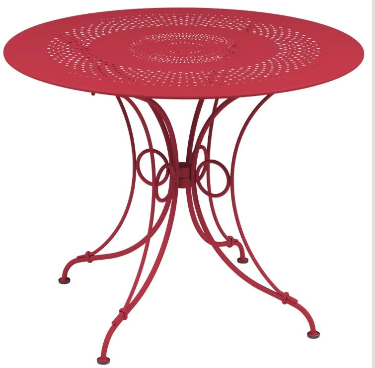 Load image into Gallery viewer, Fermob 1900 outdoor table with a 96cm diameter, featuring a sleek round design in vibrant color, ideal for outdoor dining.