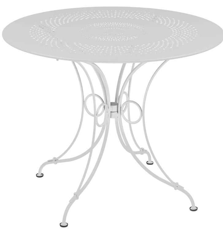 Load image into Gallery viewer, Fermob 1900 outdoor table with a 96cm diameter in vibrant color, ideal for patio or cafe outdoor spaces.