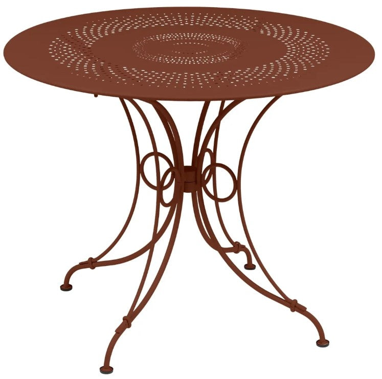Load image into Gallery viewer, Fermob 1900 outdoor table with 96cm diameter, round metal table in vibrant color, suitable for patio or garden outdoor setting.