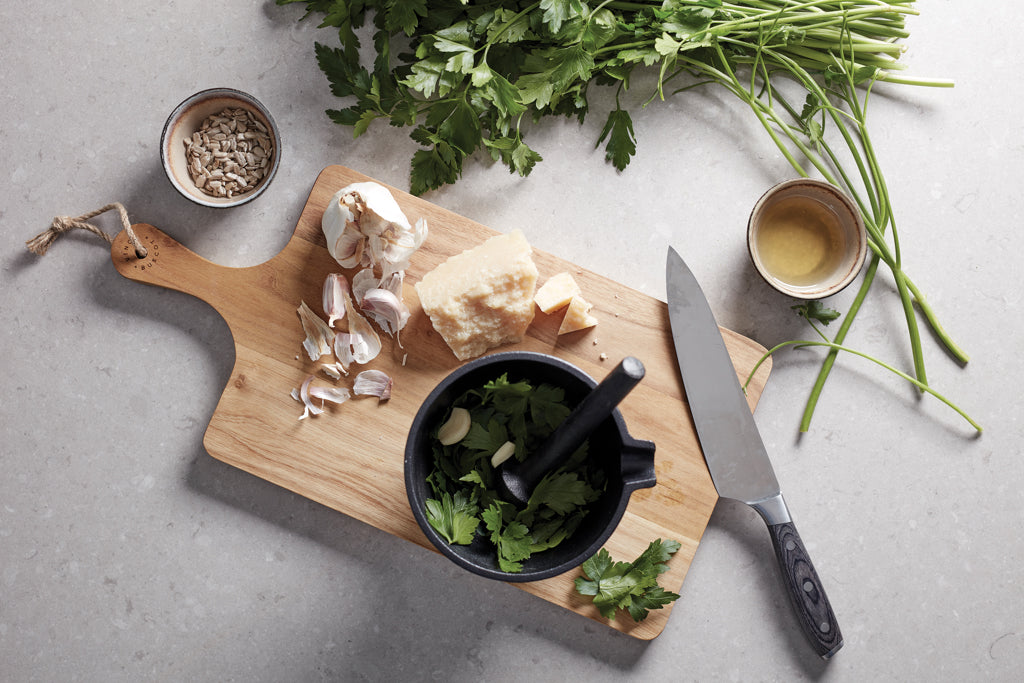 Vinga Buscot rectangular serving board made of wood, ideal for serving cheese, charcuterie, and appetizers in home and living spaces.