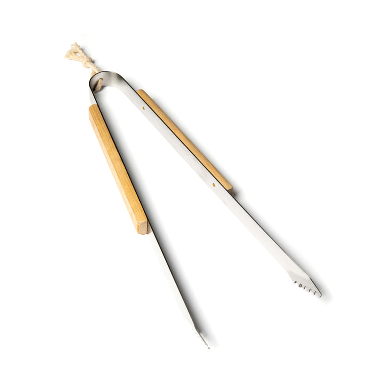 Load image into Gallery viewer, Vinga Paso grill tongs with stainless steel tips and black silicone grips for grilling and barbecue cooking.