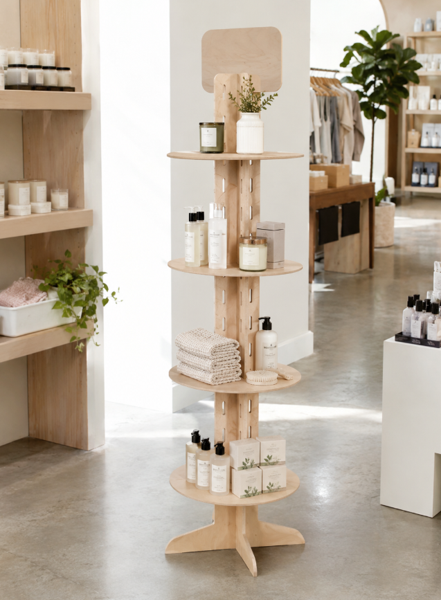 Load image into Gallery viewer, Esposit Ria Accessories small product holder display for retail, showcasing organized jewelry or accessories on a sleek display furniture piece.