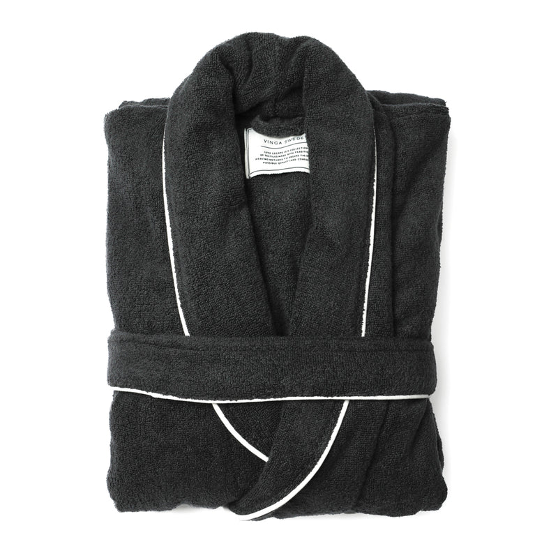 Load image into Gallery viewer, Vinga Harper bathrobe in L/XL, soft and cozy, featuring a plush fabric with a waist belt and long sleeves for comfort.