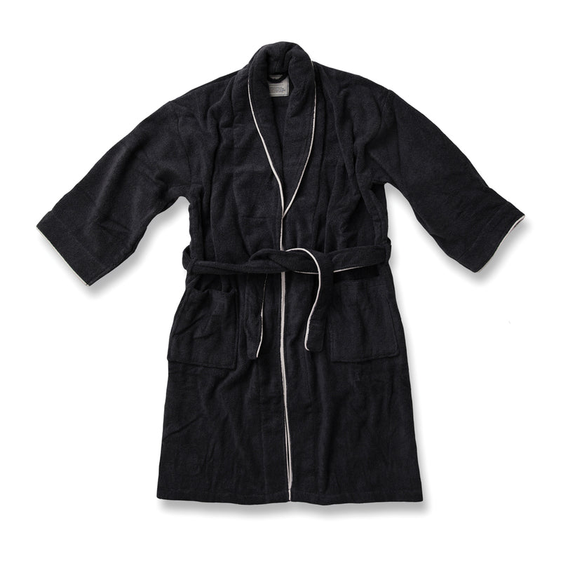 Load image into Gallery viewer, Vinga Harper bathrobe in size L/XL, soft plush fabric, beige color, cozy home loungewear for relaxation and comfort.