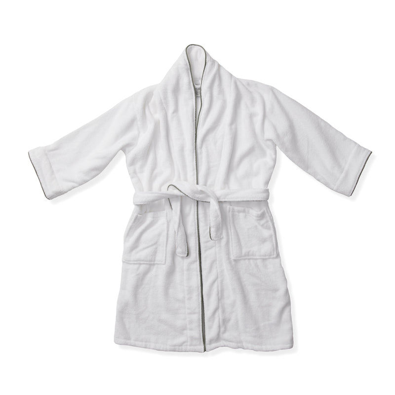 Load image into Gallery viewer, Vinga Harper bathrobe in size L/XL, soft plush fabric, beige color, cozy home loungewear for relaxation.