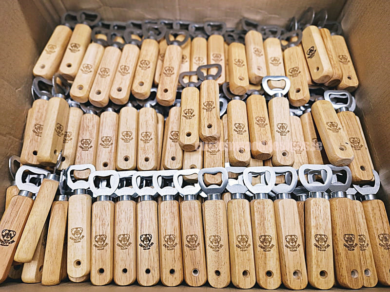 Load image into Gallery viewer, 50 x Bottle opener w/wooden handle Custom Wood Designs __label: Multibuy 50-x-branded-50-x-bottle-opener-w-wooden-handle-53612765380951