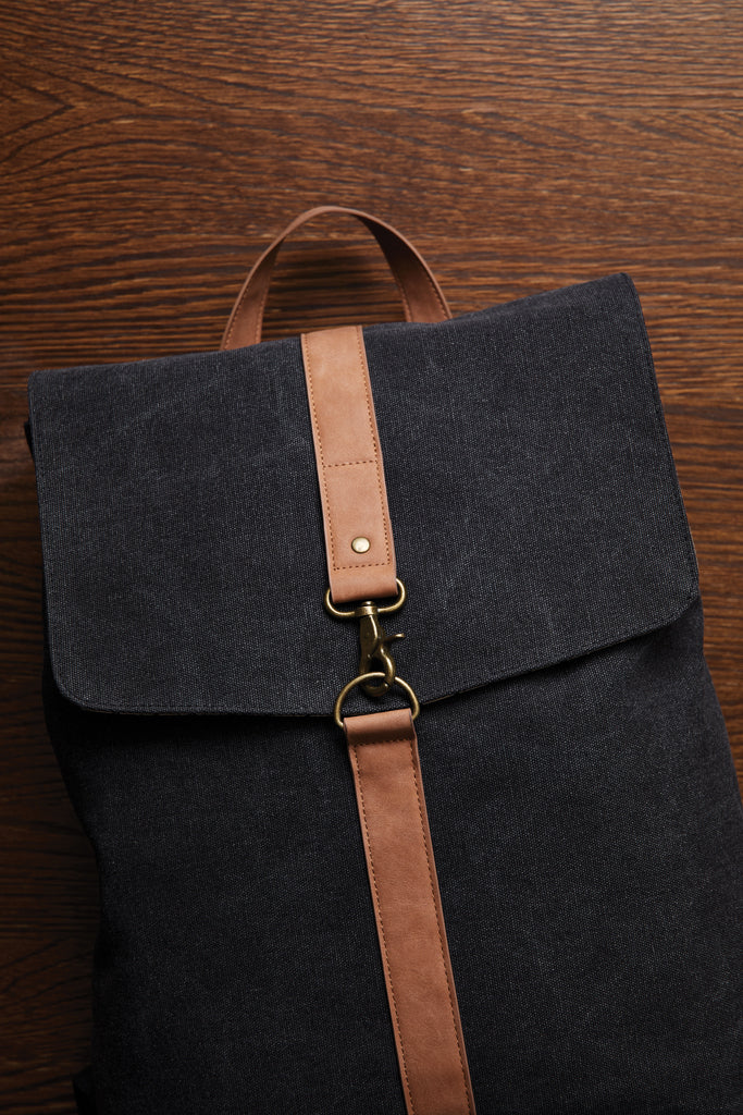 Load image into Gallery viewer, Vinga Bosle backpack made of GRS recycled canvas, stylish bags and travel accessory with eco-friendly material