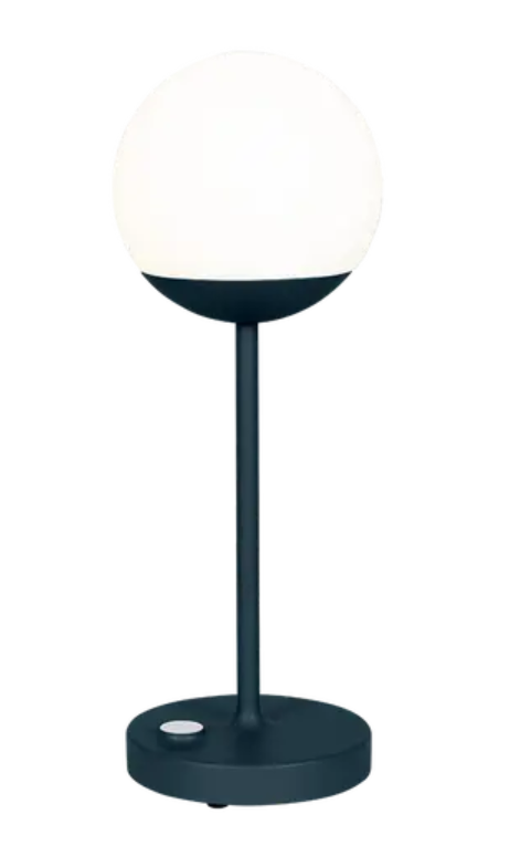 Load image into Gallery viewer, Fermob MOOON! wireless table lamp with a sleek, modern design, suitable for outdoor use, featuring a compact, illuminated AcapulcoMoonH21 style.