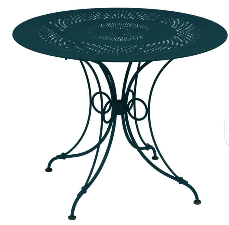 Load image into Gallery viewer, Fermob 1900 outdoor table with 96 cm diameter, round metal table for patio or garden outdoor furniture.
