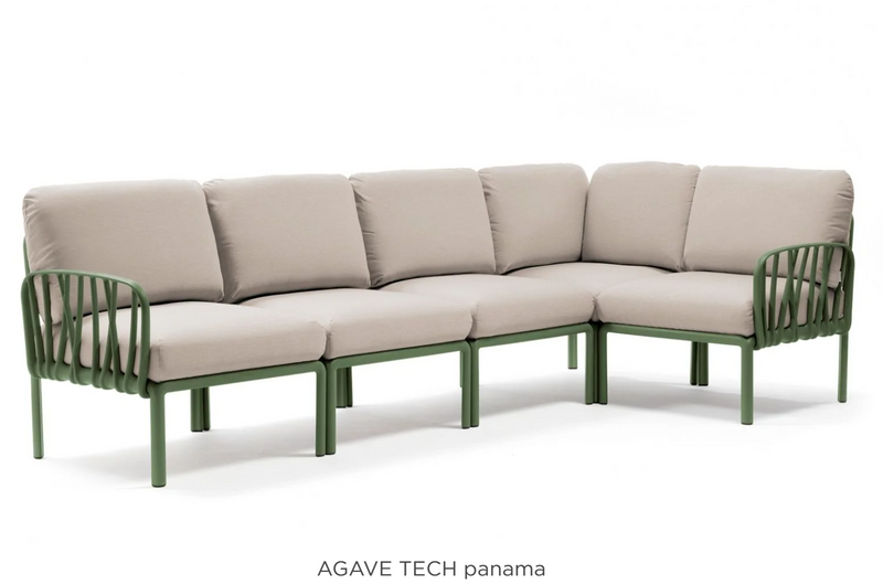 Load image into Gallery viewer, Komodo 5 Modular Outdoor Sofa by Custom Wood Designs, featuring a stylish outdoor Nardi patio sofa with agave-inspired design.