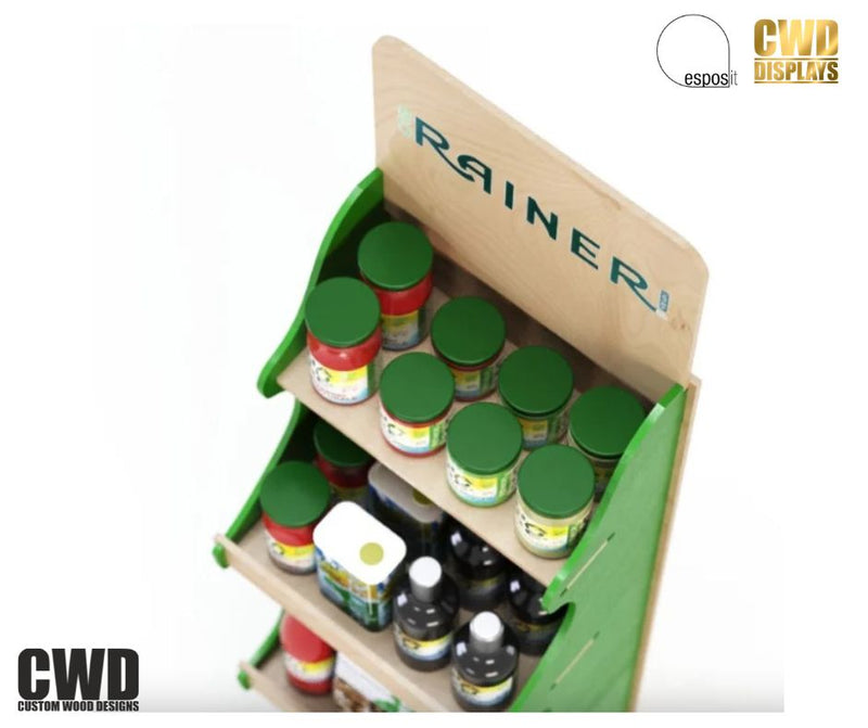 Load image into Gallery viewer, Albus Bottle and Product Display Stand - Custom Wood Designs