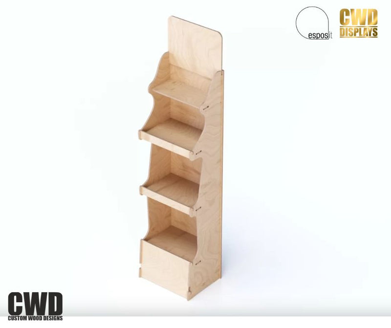 Load image into Gallery viewer, Albus Bottle and Product Display Stand - Custom Wood Designs