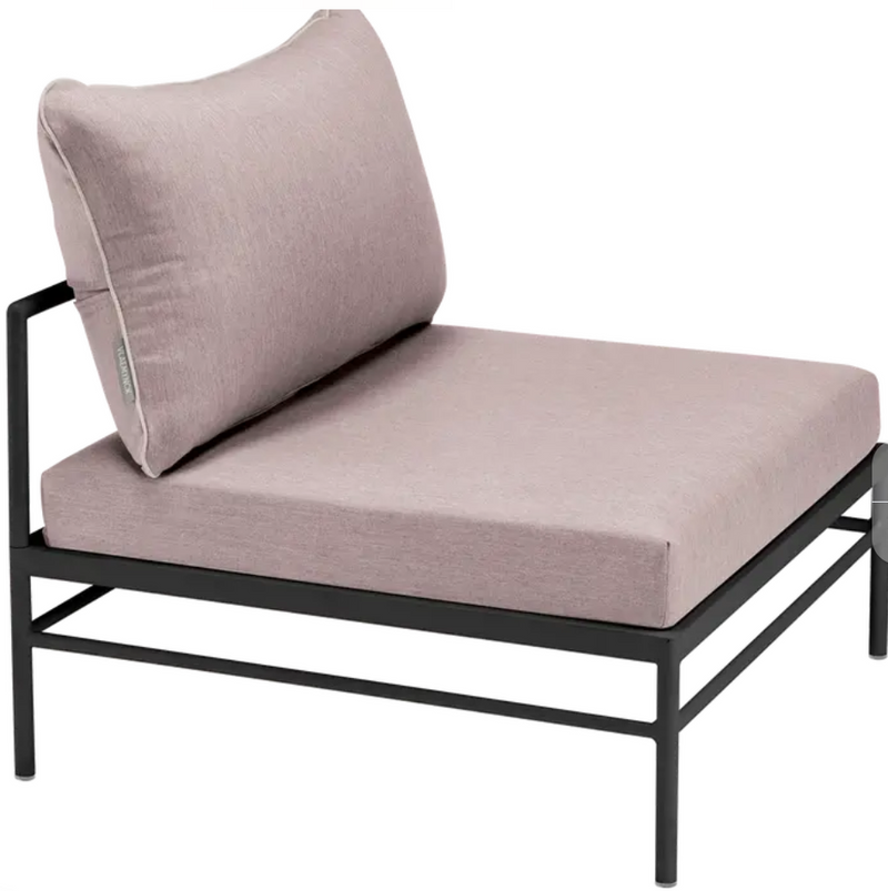 Load image into Gallery viewer, Fermob Rivage Low Chair in Antacite and Papyrus, outdoor metal sofa with sleek design, suitable for garden or patio seating.