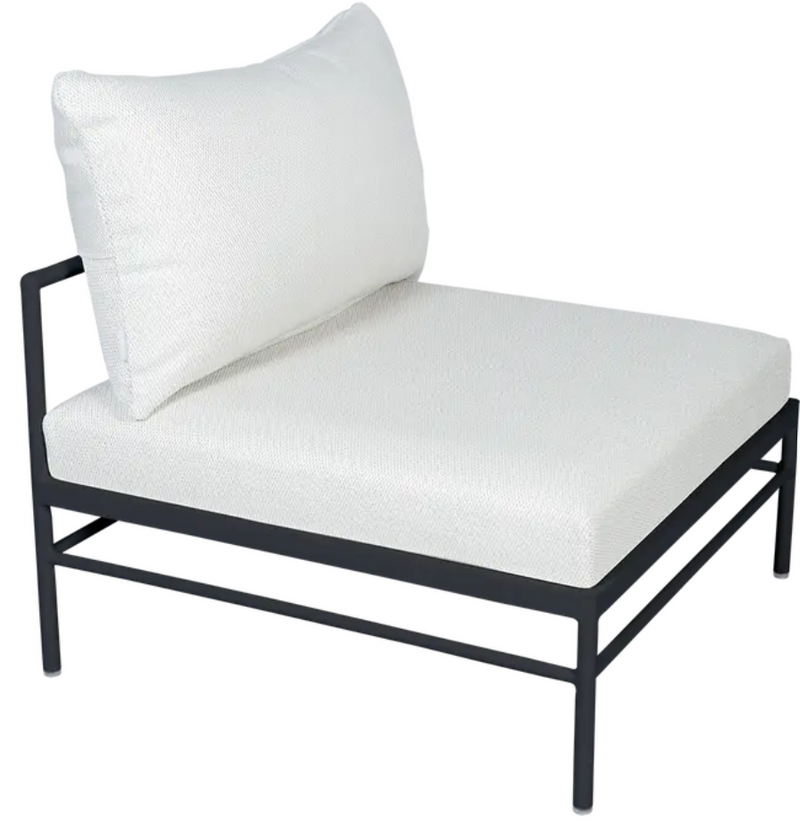Load image into Gallery viewer, Antacite Pearl Rivage Low Chair by Fermob, outdoor metal sofa with sleek design and metallic finish, ideal for outdoor seating.