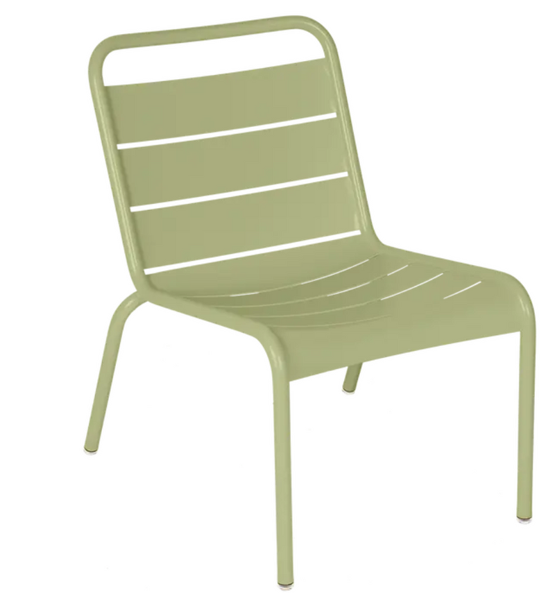 Load image into Gallery viewer, Luxembourg Lounge Chair by Fermob in willow green metal, outdoor furniture with a sleek, modern design for outdoor seating.