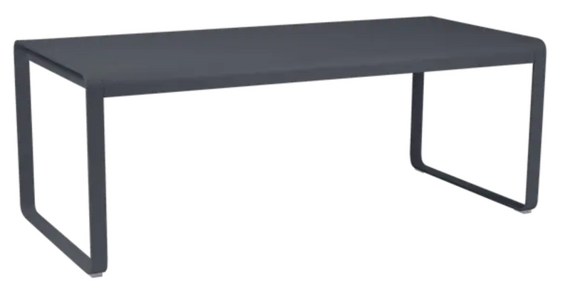 Load image into Gallery viewer, Bellevie outdoor metal dining table by Fermob, 196 x 90 cm antracite color, eight-seater for outdoor dining spaces.