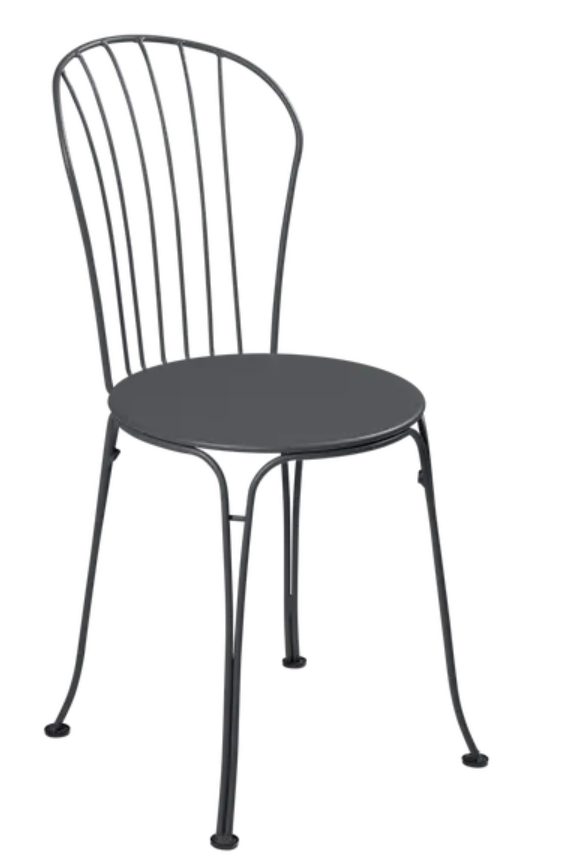 Load image into Gallery viewer, Fermob OPÉRA+ outdoor metal chair in antracite color, featuring a sleek design suitable for patio or restaurant seating.