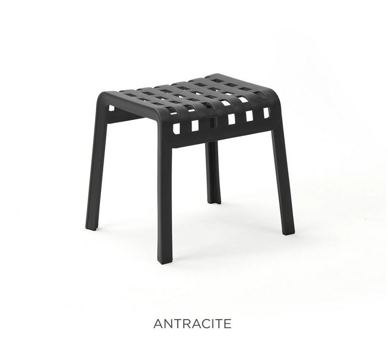 Load image into Gallery viewer, Nardi Poggio outdoor stool and footrest in antracite, designed for patio furniture and matching the Folio rocking chair.