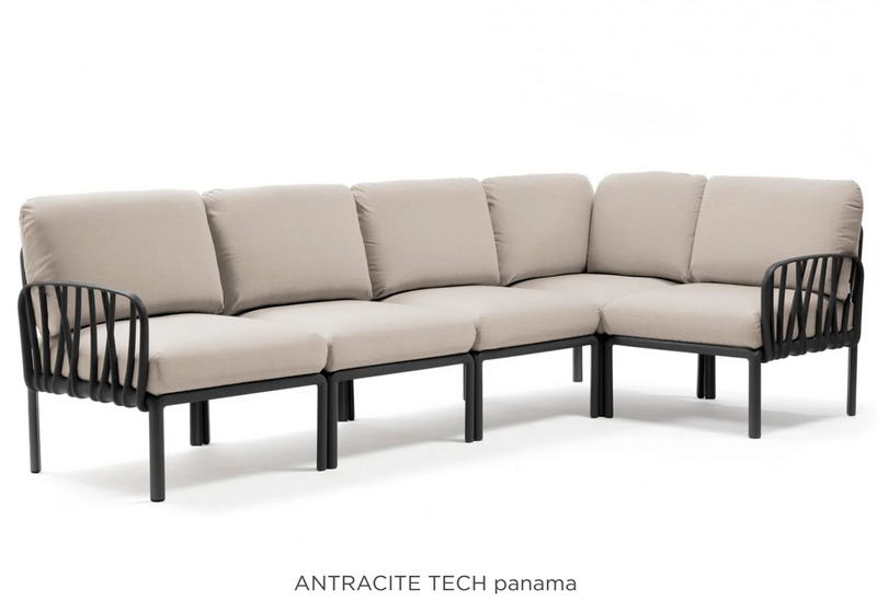Load image into Gallery viewer, Antracite Komodo 5 modular outdoor sofa by Custom Wood Designs, showing the stylish, weather-resistant outdoor furniture for patio use.