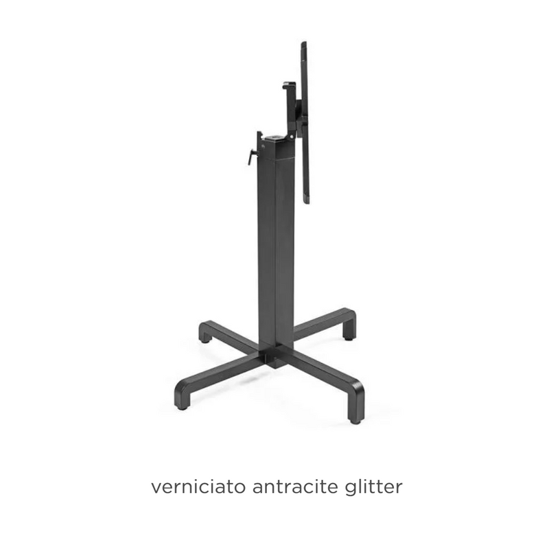 Load image into Gallery viewer, Nardi Ibisco folding table base in antracite color, showing the sturdy metal leg structure for outdoor use.