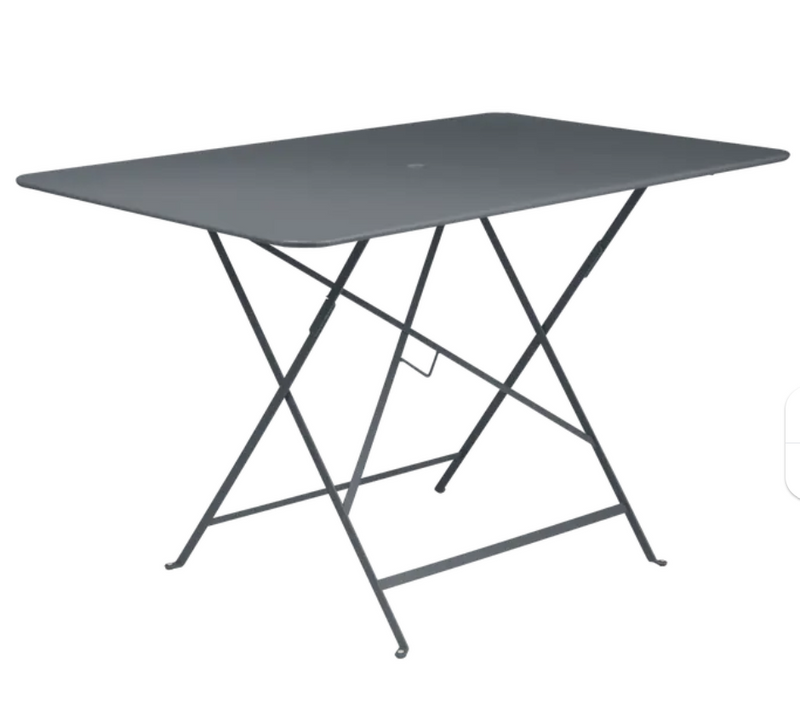 Load image into Gallery viewer, Fermob foldable bistro table in antracite color, 117x77 cm outdoor metal table with sleek, modern design and sturdy legs.