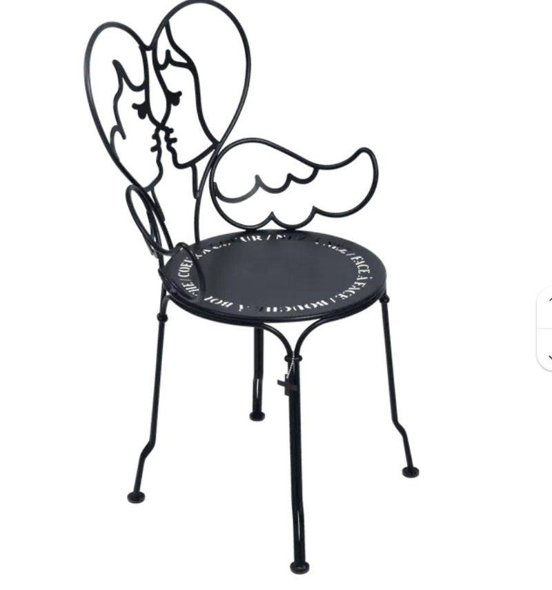 Load image into Gallery viewer, Fermob ANGE metal chair in antracite color with a sleek outdoor design, suitable for patio or garden use.
