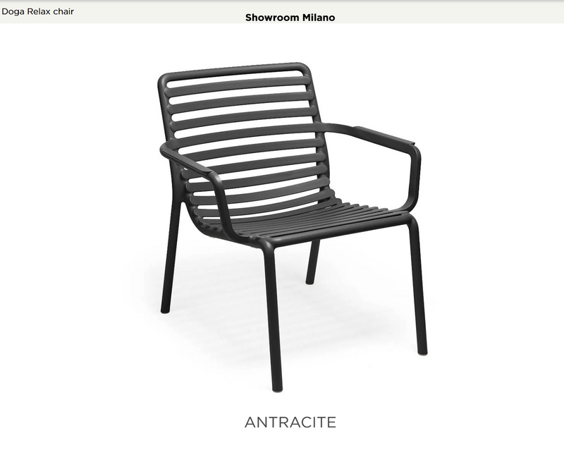 Load image into Gallery viewer, Nardi Doga Relax outdoor chair in anthracite color, made of durable material, ideal for comfortable outdoor seating.