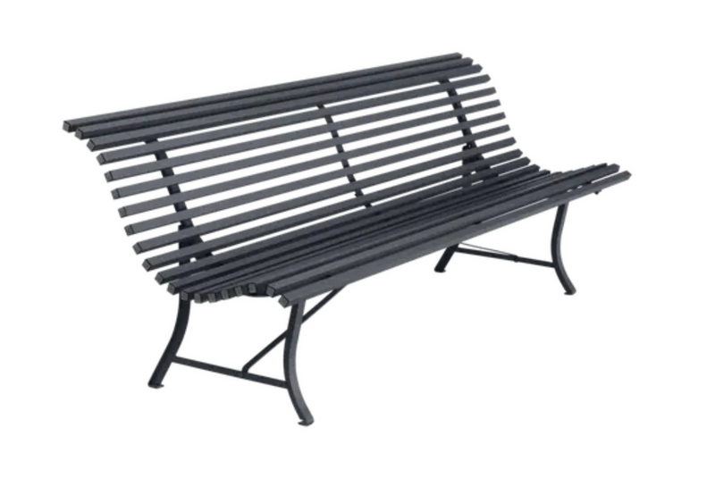 Load image into Gallery viewer, Fermob Louisiane 200cm outdoor folding metal bench in antracite, 4-seater garden seating for outdoor furniture.