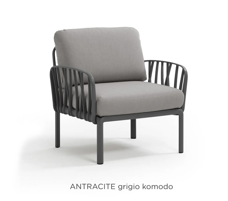 Load image into Gallery viewer, Nardi Komodo outdoor modular armchair by Custom Wood Designs, gray Antracite finish, part of the outdoor sofa collection.