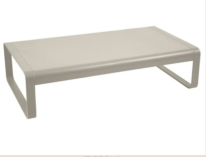 Load image into Gallery viewer, Fermob Bellevie low lounge table made of aluminum, measuring 103x75 cm, suitable for garden or outdoor restaurant settings.
