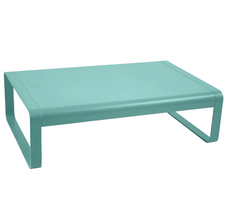 Load image into Gallery viewer, Fermob Bellevie low aluminum lounge table measuring 103x75 cm, suitable for outdoor garden or restaurant settings.