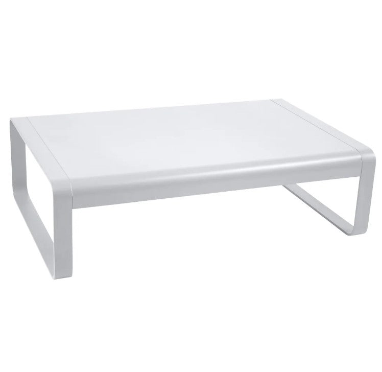 Load image into Gallery viewer, Fermob Bellevie low aluminum lounge table measuring 103x75 cm, suitable for outdoor garden and hospitality settings.