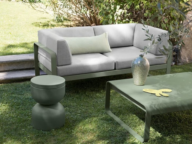 Load image into Gallery viewer, Fermob Bellevie low aluminum lounge table measuring 103x75 cm, outdoor garden furniture with modern design.