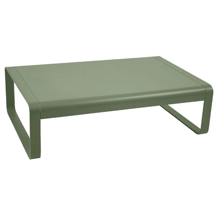 Load image into Gallery viewer, Fermob Bellevie low aluminum lounge table measuring 103x75 cm, suitable for outdoor garden and restaurant settings.
