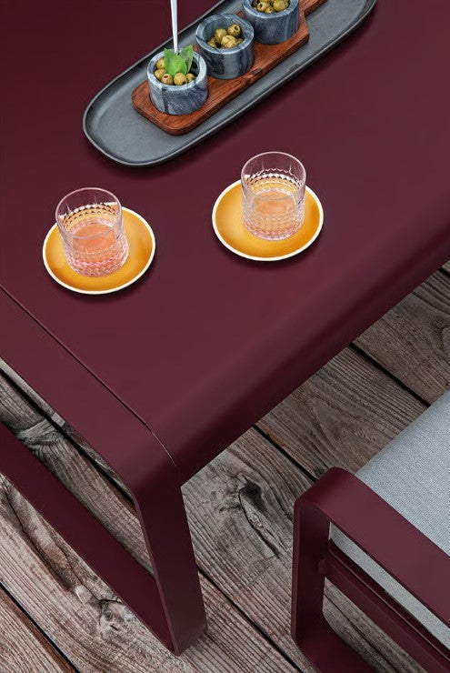 Load image into Gallery viewer, Fermob Bellevie low aluminum lounge table, 103x75 cm, outdoor garden furniture suitable for restaurants, hotels, and outdoor spaces.