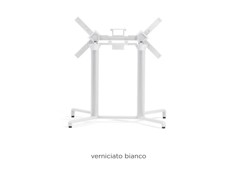 Load image into Gallery viewer, Nardi Base Scudo double folding table leg in white, designed for restaurant tables, shown in a close-up view.