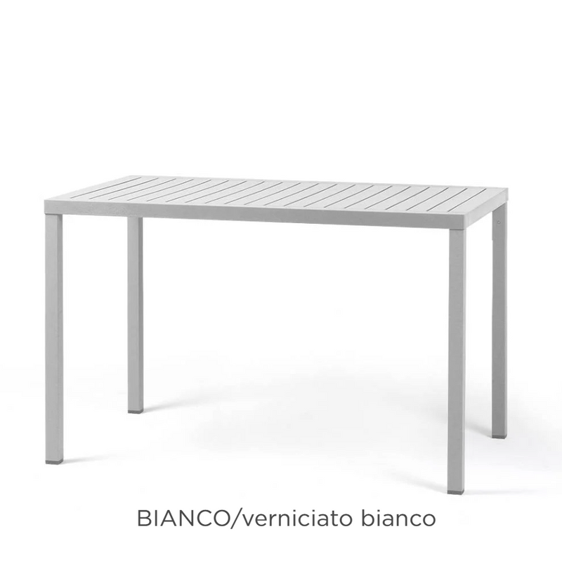 Load image into Gallery viewer, Nardi Cube 120x70 outdoor contract table with white surface, suitable for restaurant and outdoor dining settings.